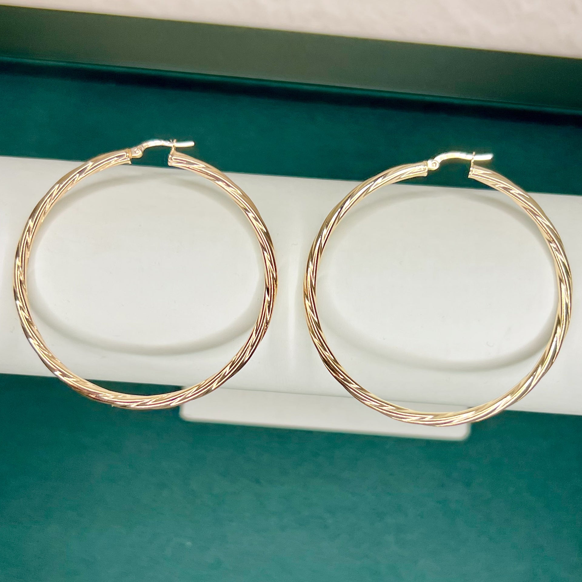 9ct solid Gold Hoop Earrings 54mm