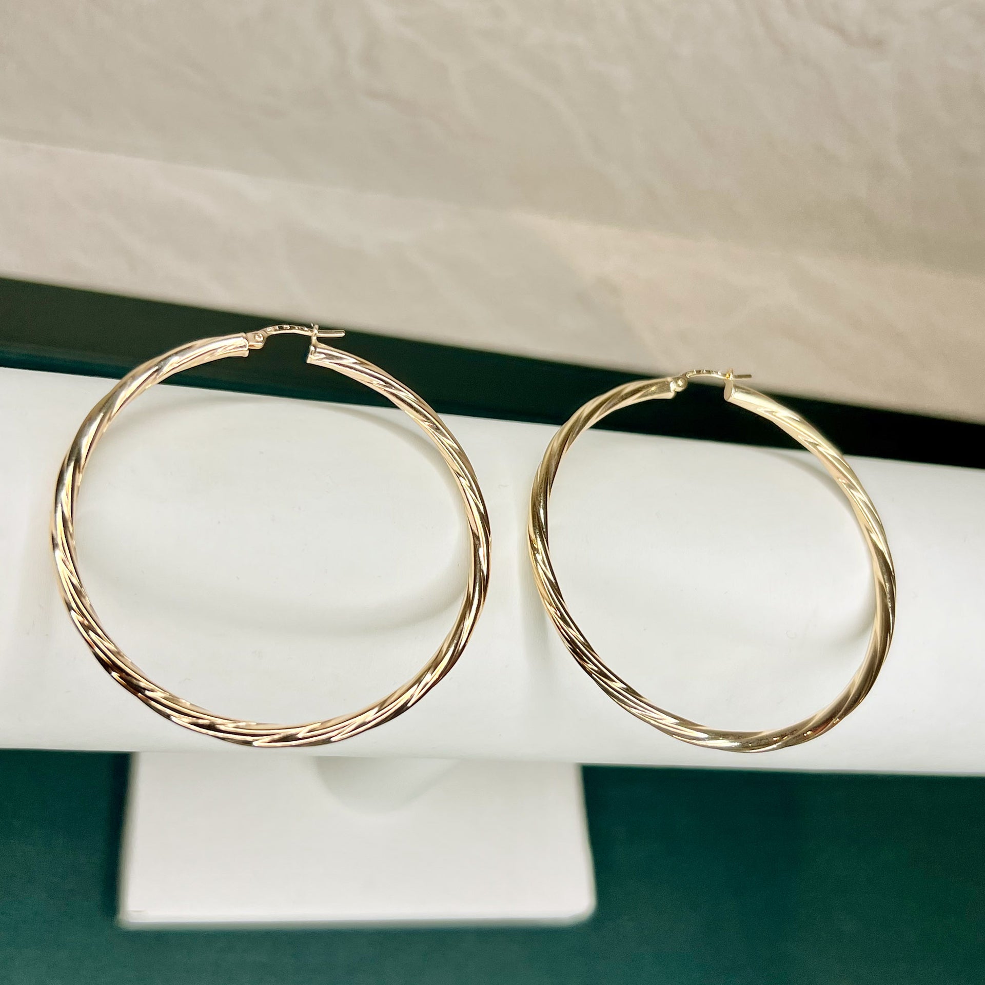 9ct solid Gold Hoop Earrings 54mm
