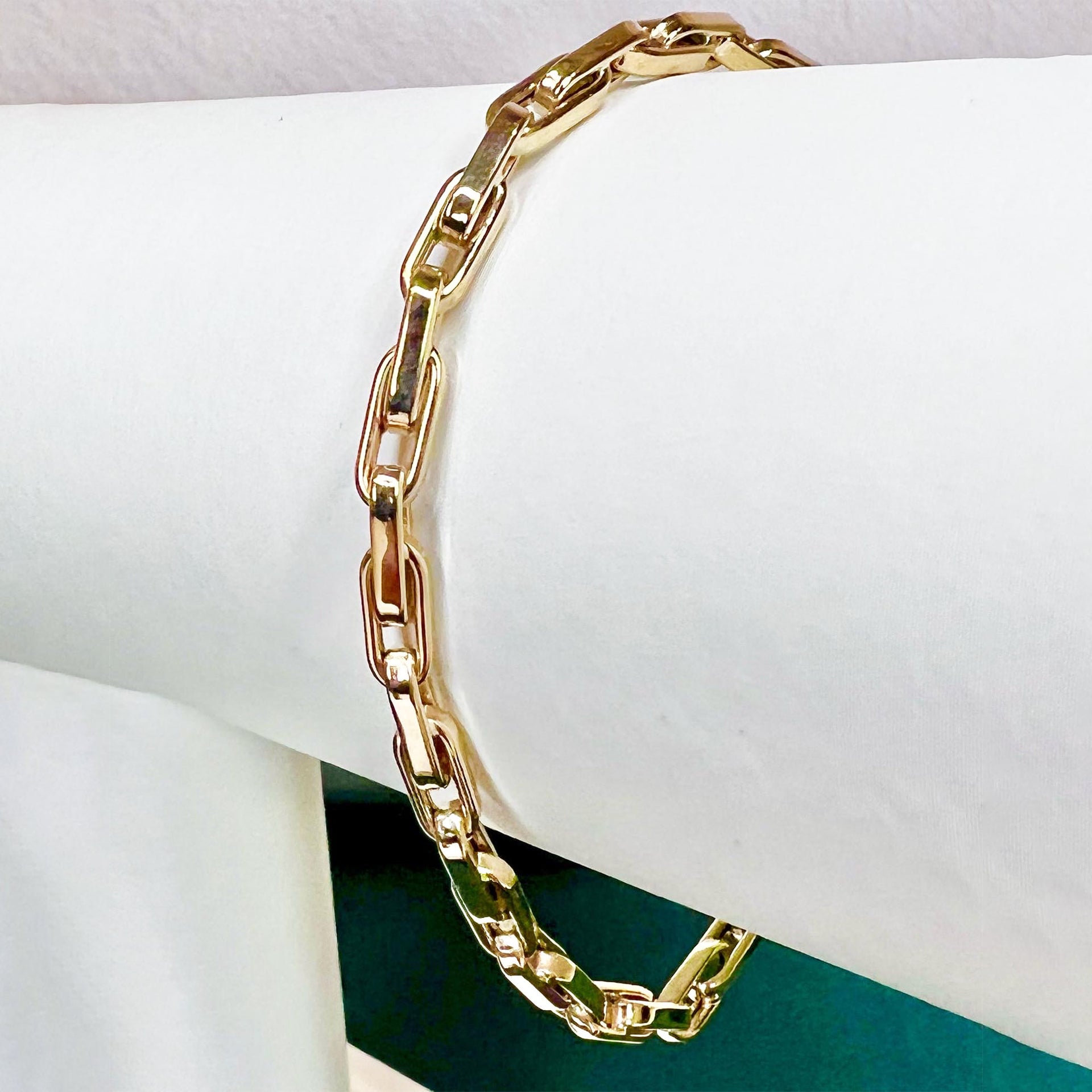 9ct Solid Gold Box Link Bracelet