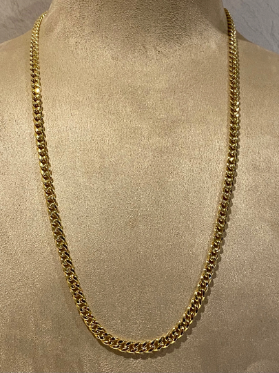 9ct Solid Gold 6mm Domed Curb Chain 28 inch