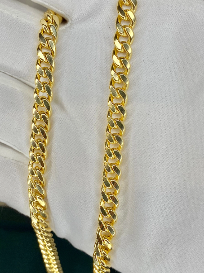 9ct Solid Gold 6mm Domed Curb Chain 28 inch