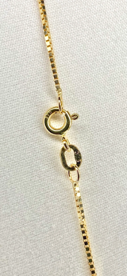 9ct solid Gold Box chain necklace 0.9mm