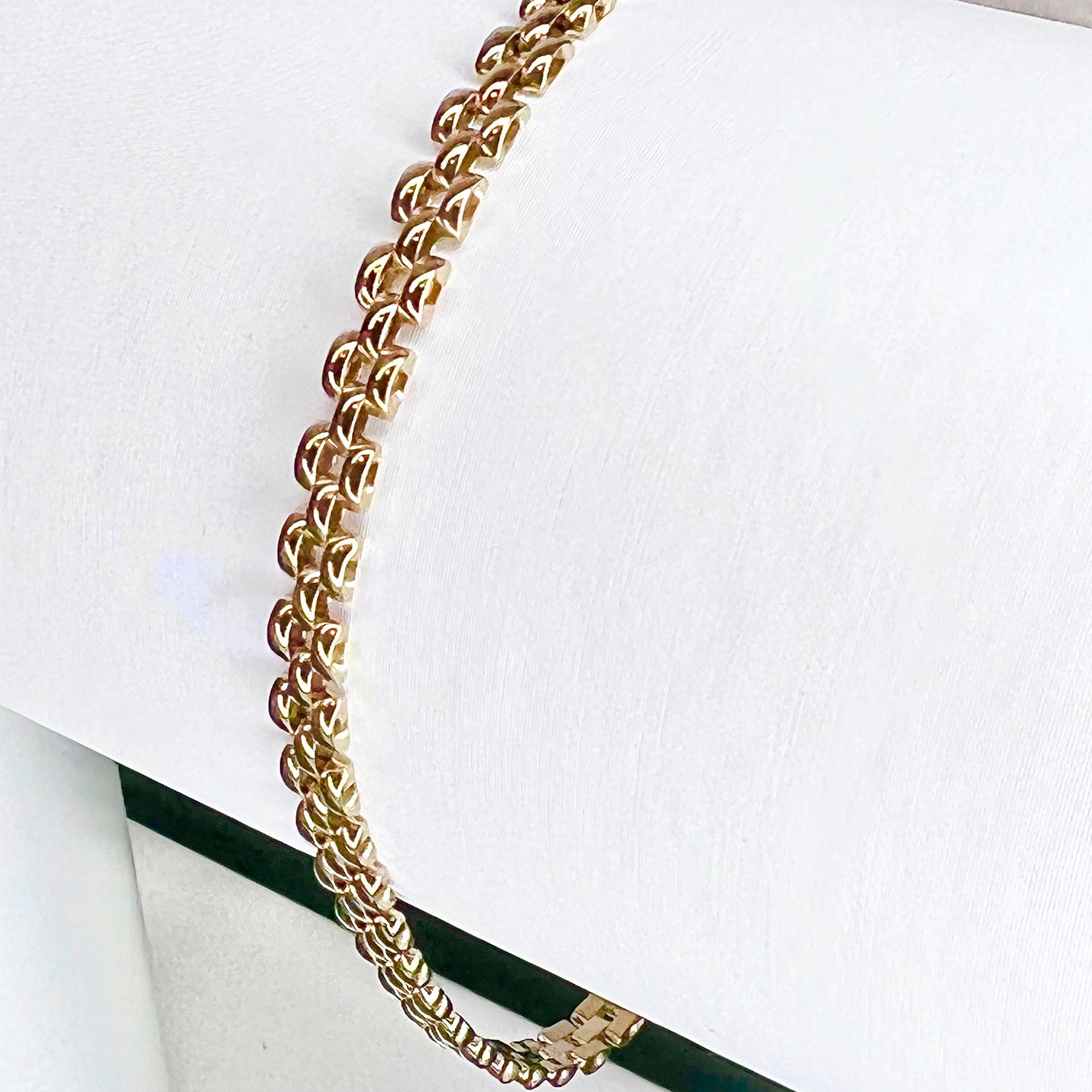 9ct Solid Gold 3 Row Panther Bracelet