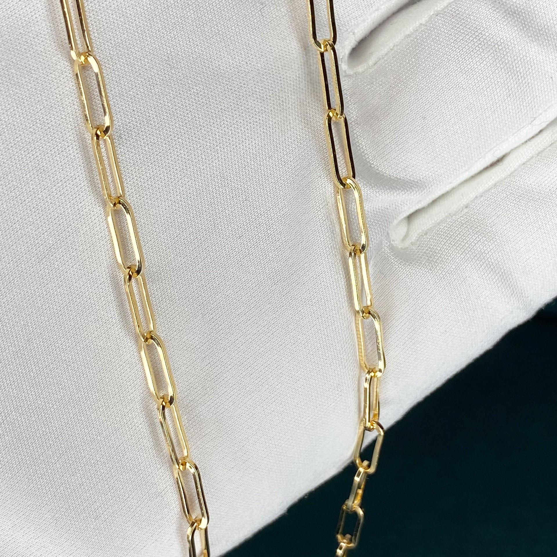9ct Solid Gold Paper Clip Chain 3.3mm
