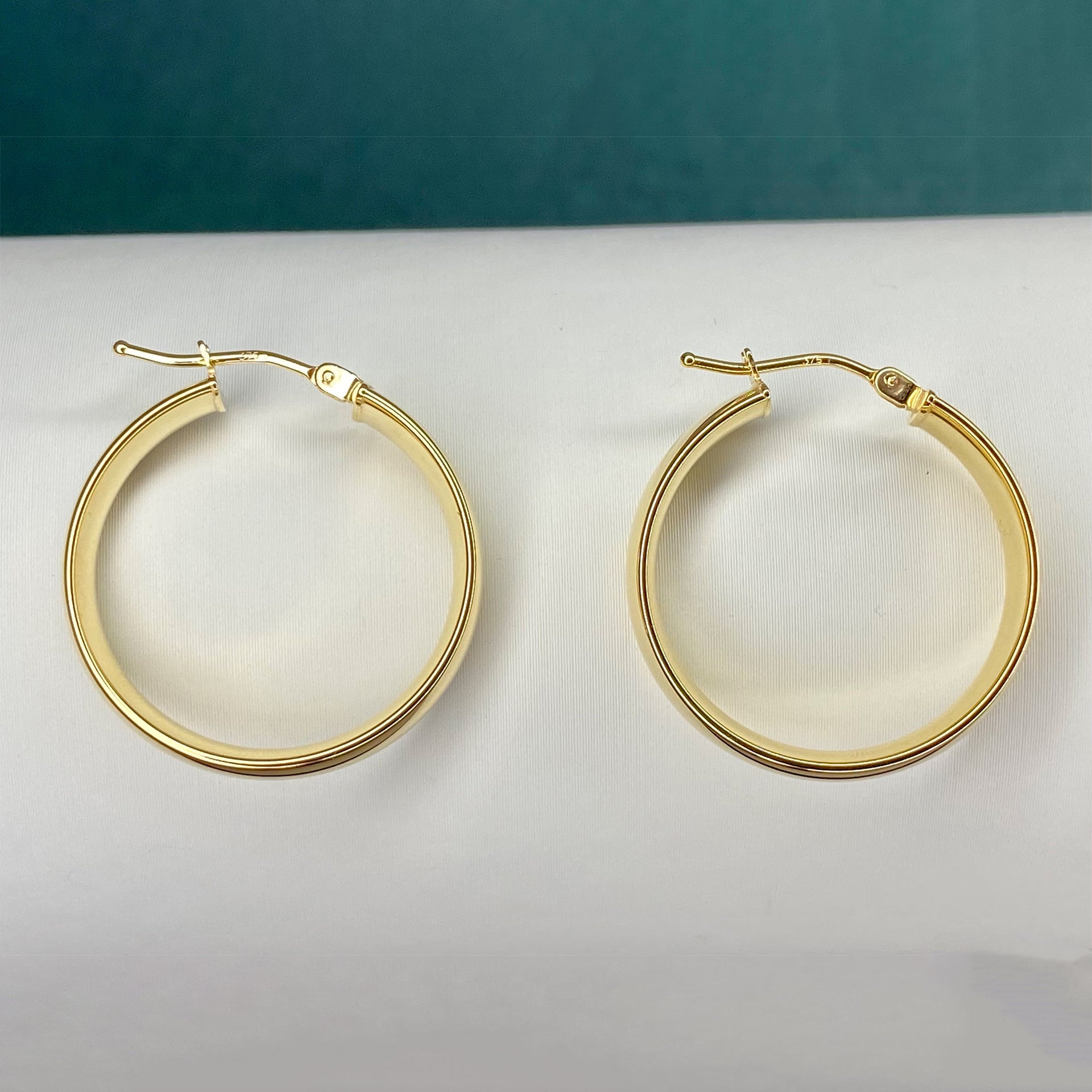 9ct solid Gold Tube Hoop Earrings 23.8mm